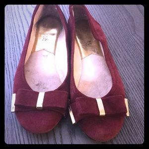 Red velvet flats